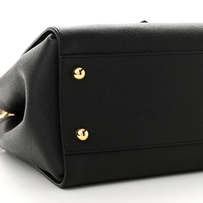 Burberry Soft Grain Calfskin Medium Buckle Tote Black 8 of 12