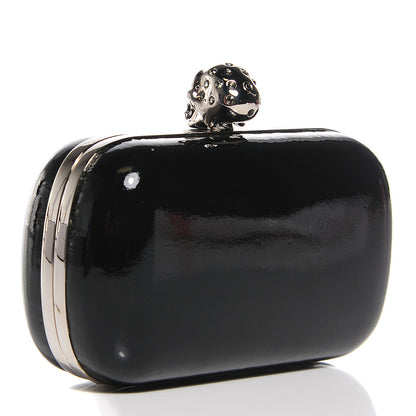 Alexander McQueen Patent Skull Box Clutch Black 3 of 8