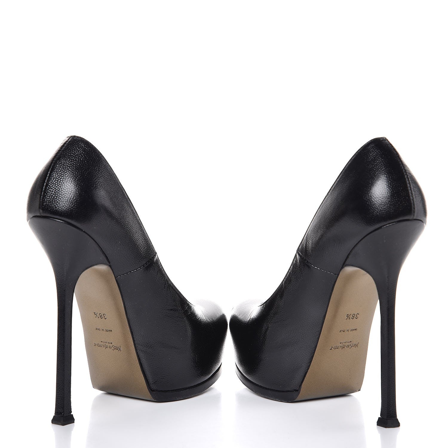 Saint Laurent Vernigolf Tribtoo 105 Platform Pumps 38.5 Black 5 of 11