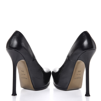 Saint Laurent Vernigolf Tribtoo 105 Platform Pumps 38.5 Black 5 of 11