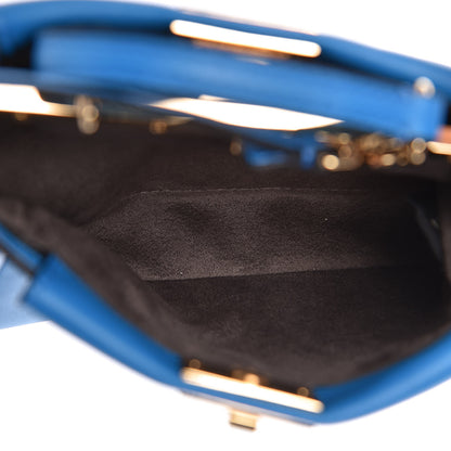 Fendi Shiny Nappa Micro Peekaboo Iconic Satchel Blue Royal 6 of 10