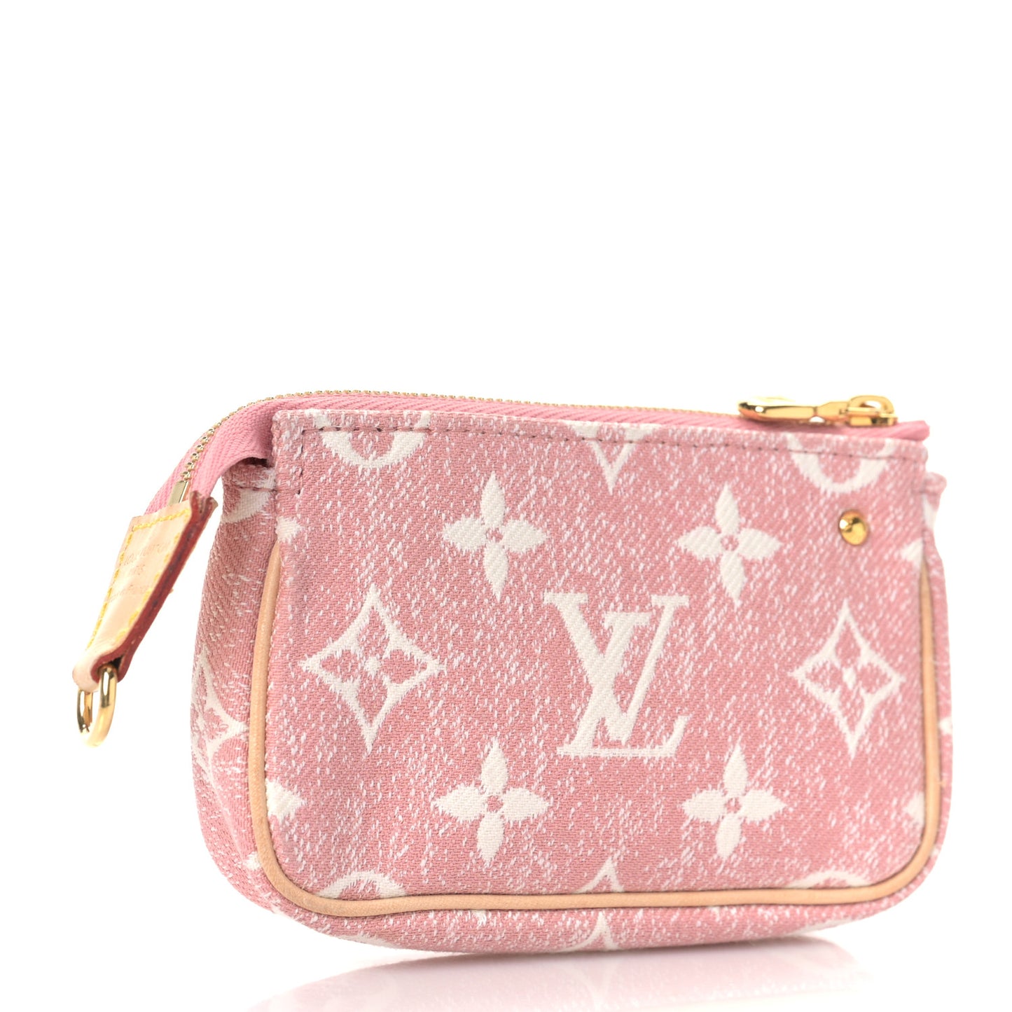 Denim Jacquard Monogram Micro Pochette Accessories Rose