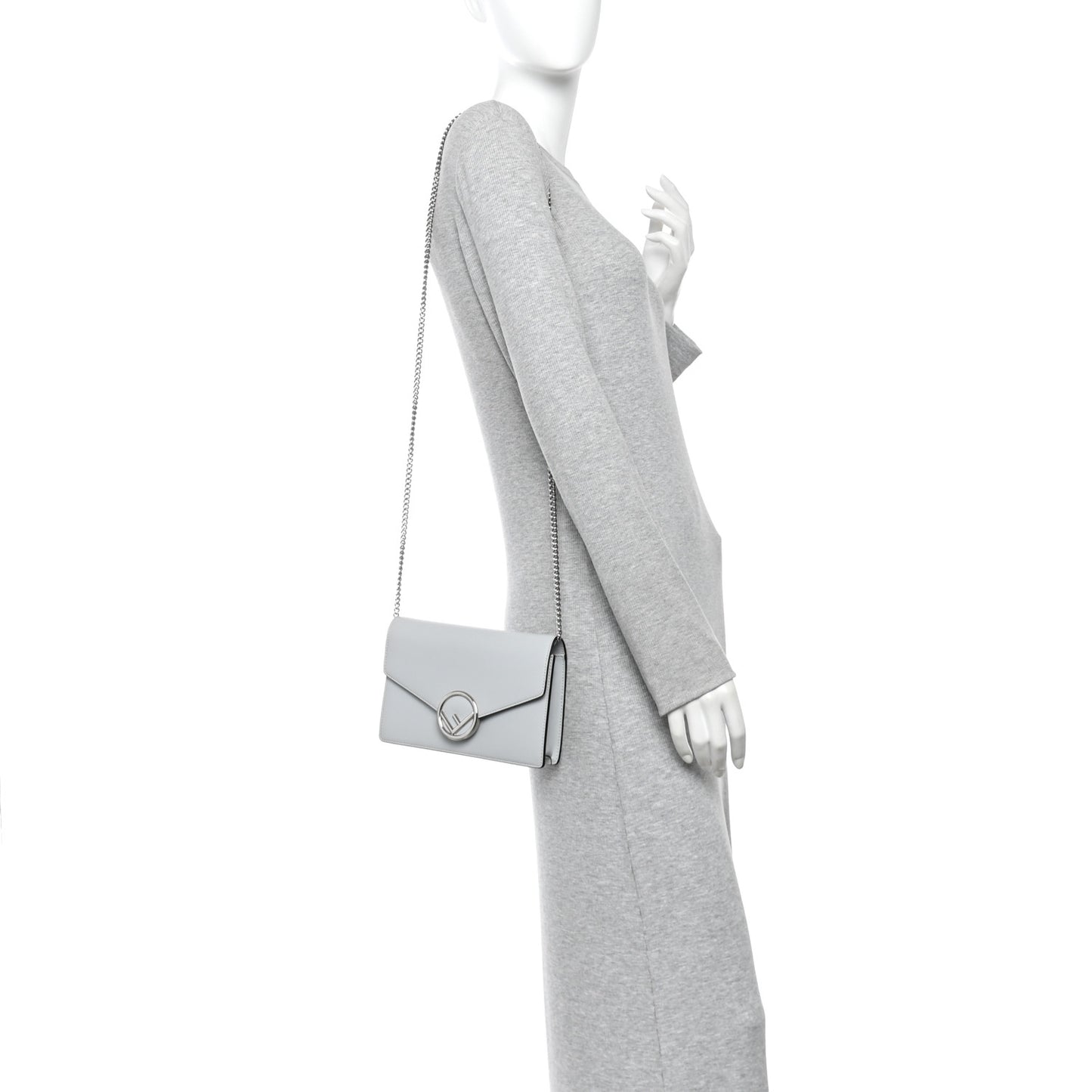 Vitello Cruise F is Fendi Medium Envelope Wallet on Chain Grigio Perla
