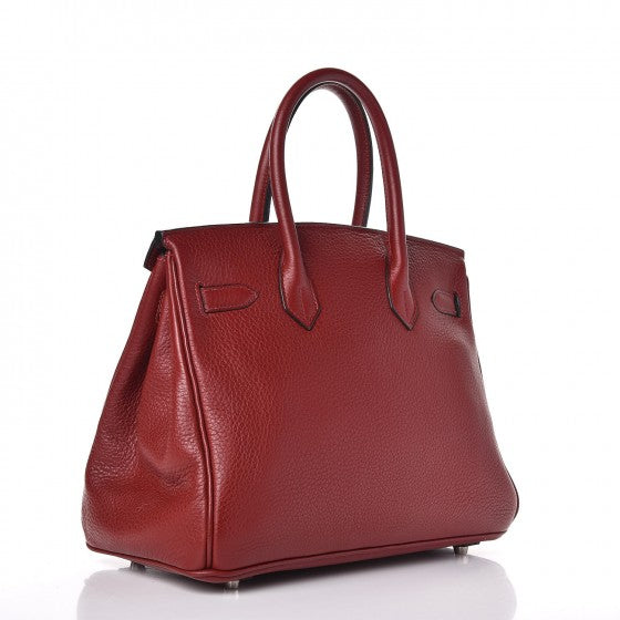 Taurillon Clemence Birkin 30 Rouge H