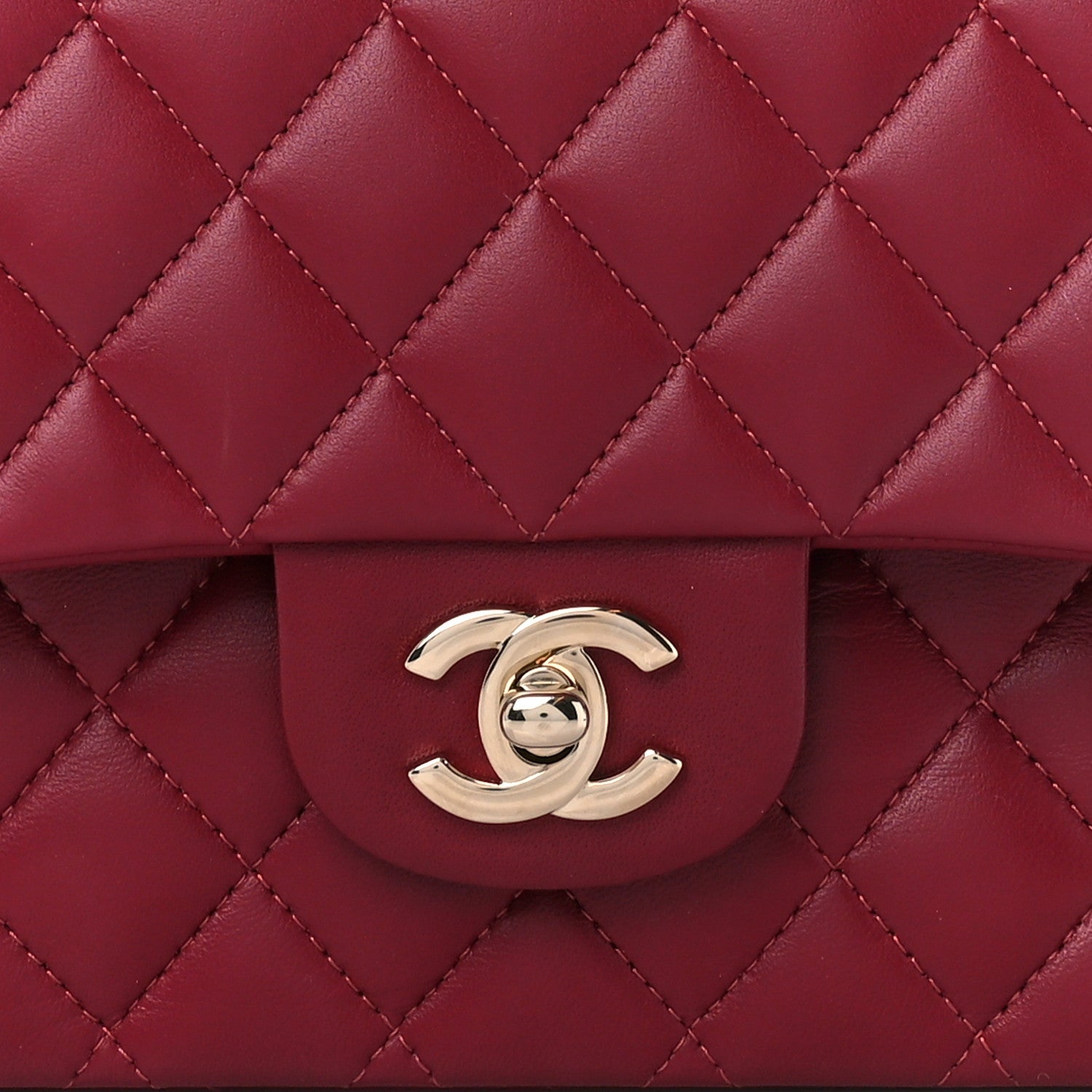 Chanel Lambskin Quilted Medium Double Flap Burgundy 9 of 12