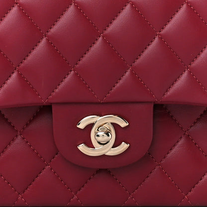 Chanel Lambskin Quilted Medium Double Flap Burgundy 9 of 12
