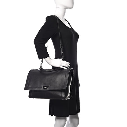 Givenchy Grained Calfskin Medium Shark Lock Satchel Black 2 of 10