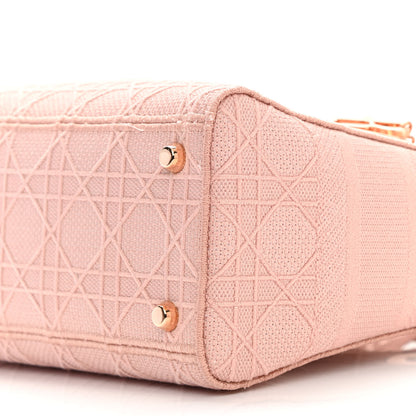 Christian Dior Canvas Embroidered Cannage Medium Lady D-Lite Pink 10 of 14