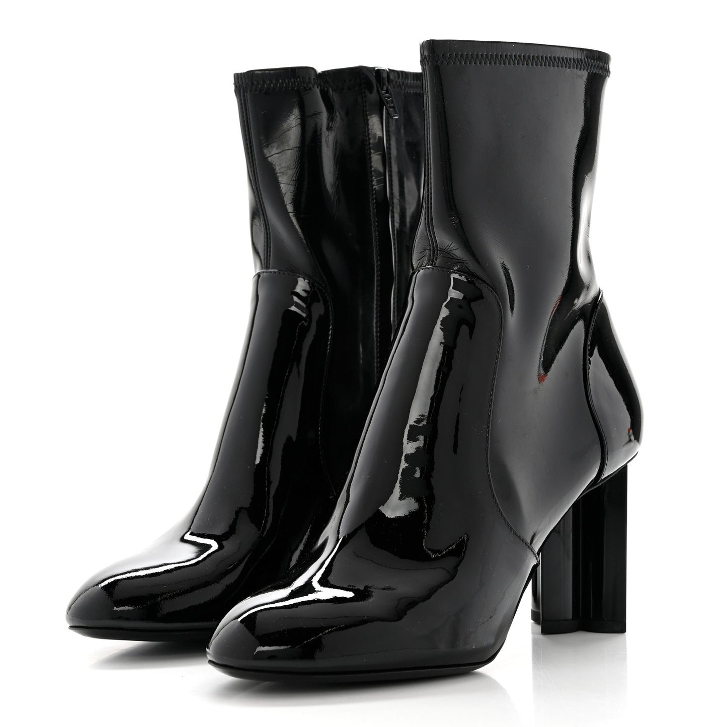 Patent Silhouette Ankle Boots 37.5 Black