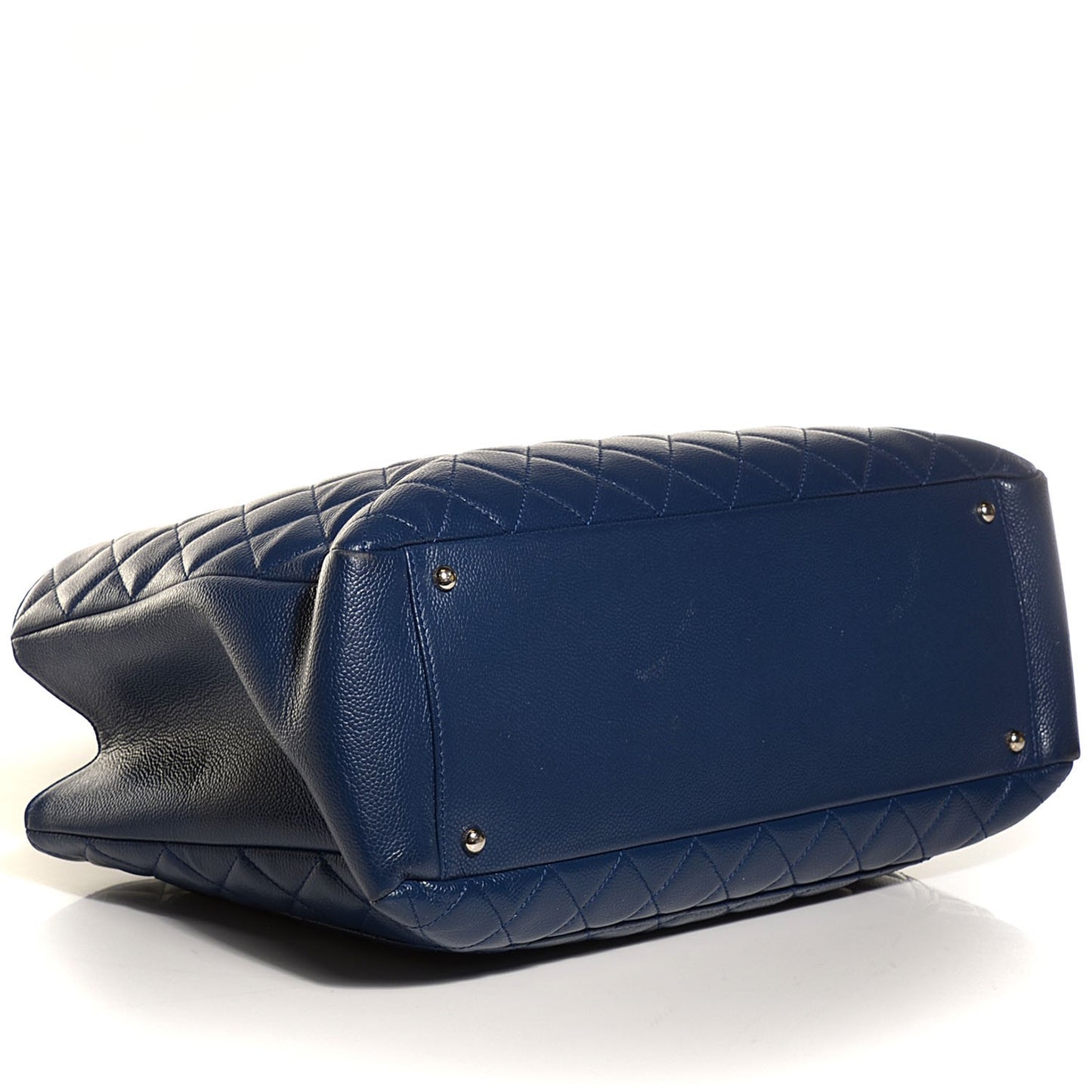 Caviar Quilted XL Grand Shopping Tote GST Navy Blue