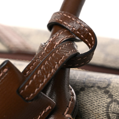 Gucci GG Supreme Monogram Azalea Calfskin Retro Interlocking G Duffle Bag Beige Ebony Brown Sugar 10 of 13