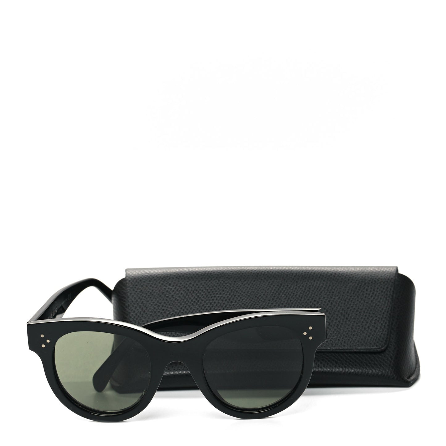 Acetate Studded Mineral Round Sunglasses CL40031N Black