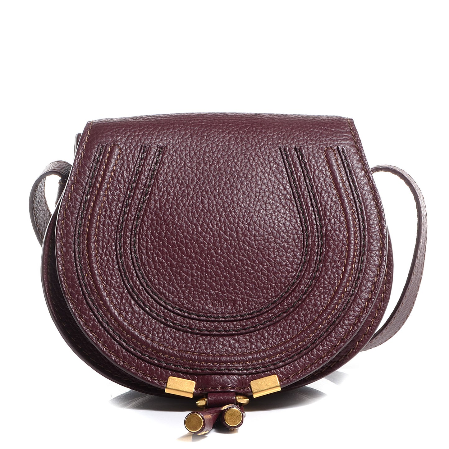 Calfskin Mini Marcie Round Crossbody Bag Wild Purple