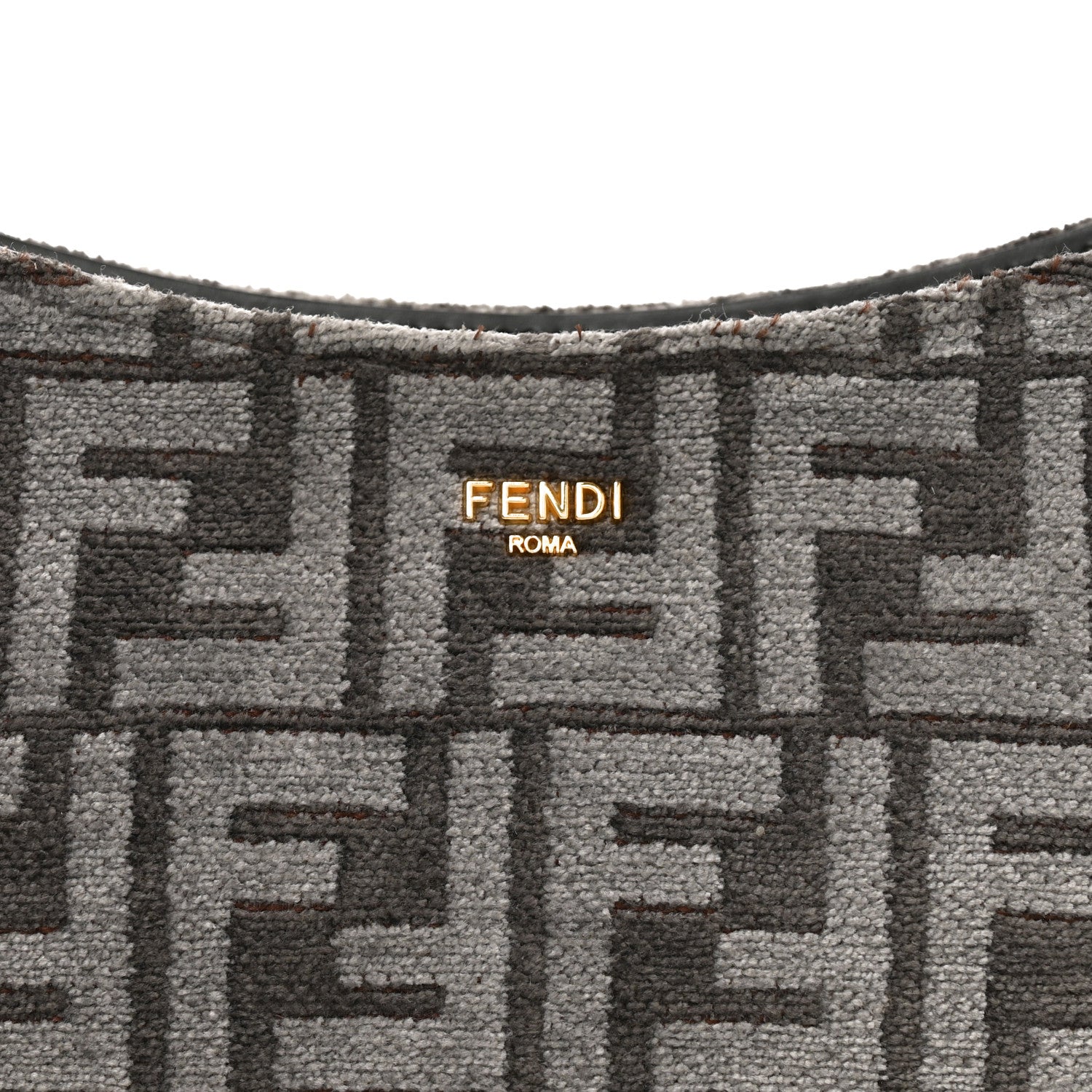 Fendi Chenille Vitello King Plexiglass FF O'Lock Swing Anthracite Asfalto 8 of 10