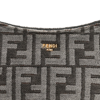 Fendi Chenille Vitello King Plexiglass FF O'Lock Swing Anthracite Asfalto 8 of 10