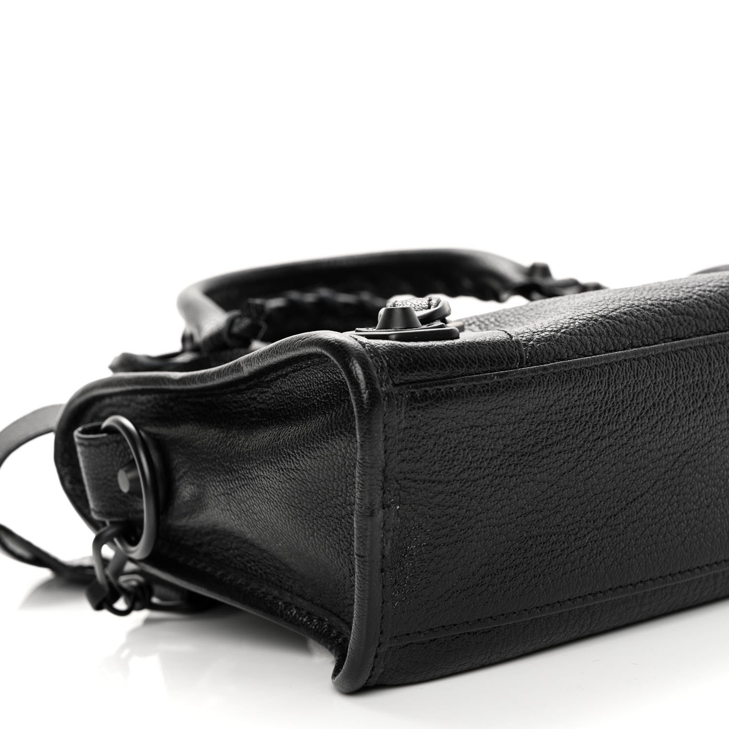 Balenciaga Shiny Goatskin Matte Black Metallic Edge Hardware Mini City Black 7 of 8