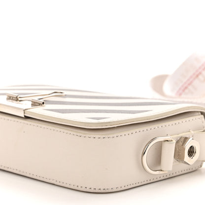 Off-White Calfskin Diag Flap Bag White Black 9 of 13