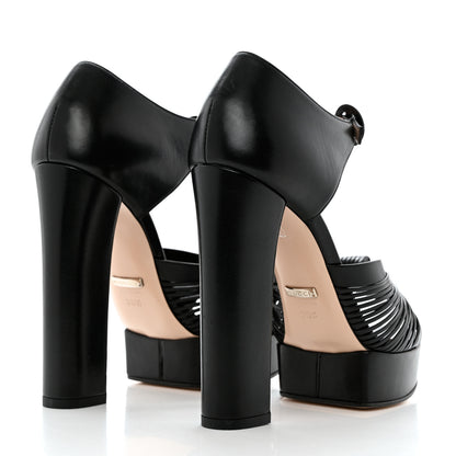 Gucci Nappa Crawford Knotted Strap Platform 36.5 Black 4 of 12