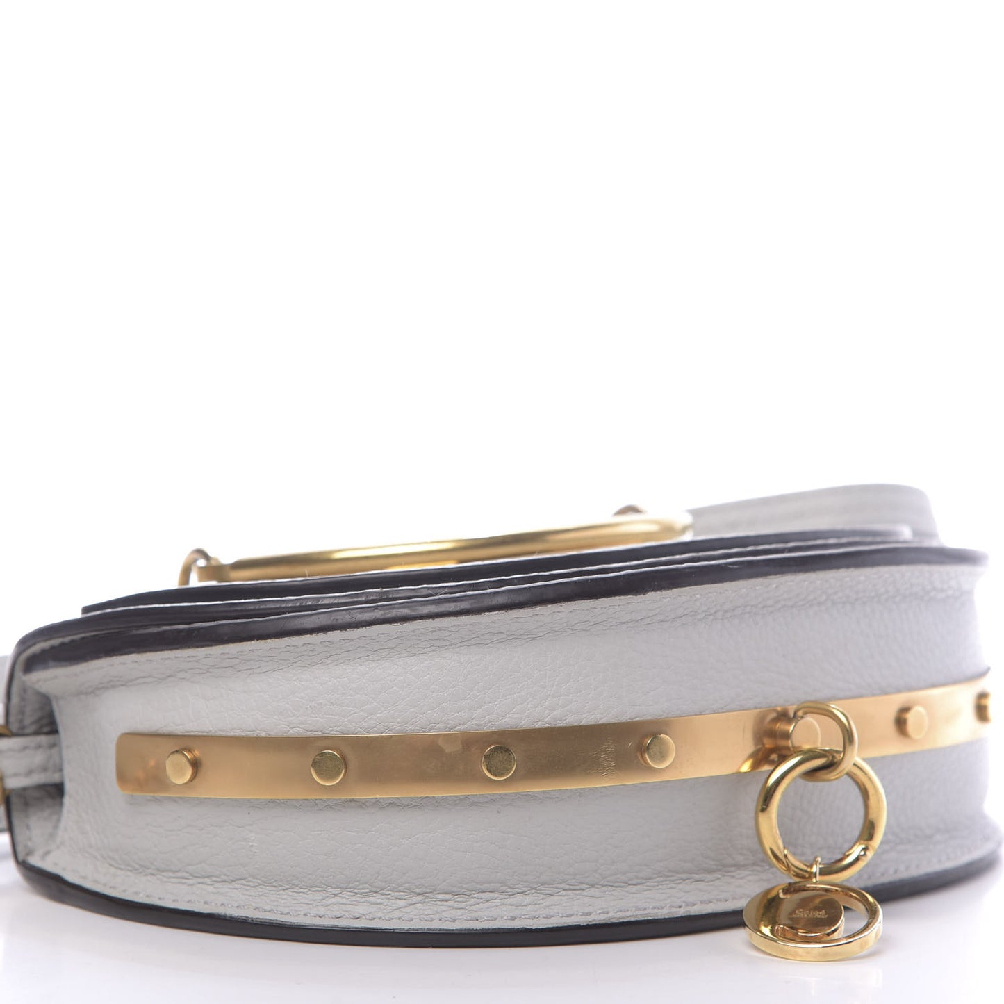 Calfskin Small Nile Bracelet Minaudiere Bag Airy Grey