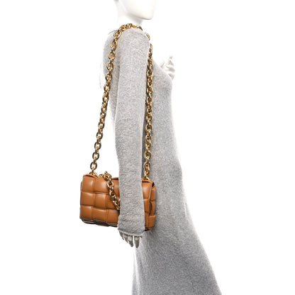 Bottega Veneta Lambskin Maxi Intreccio Padded Chain Cassette Crossbody Bag Caramel 2 of 10