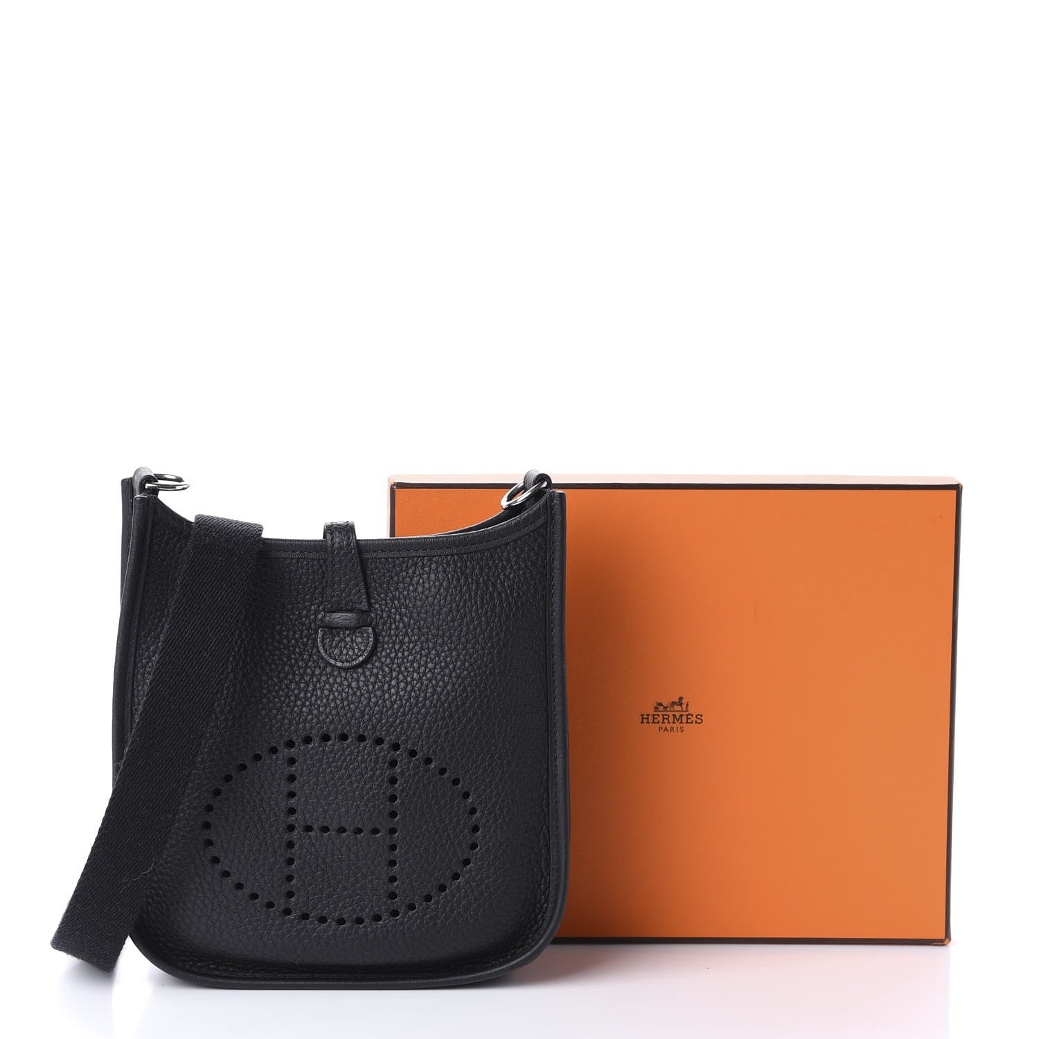 Hermes Taurillon Clemence Evelyne TPM Black 10 of 10