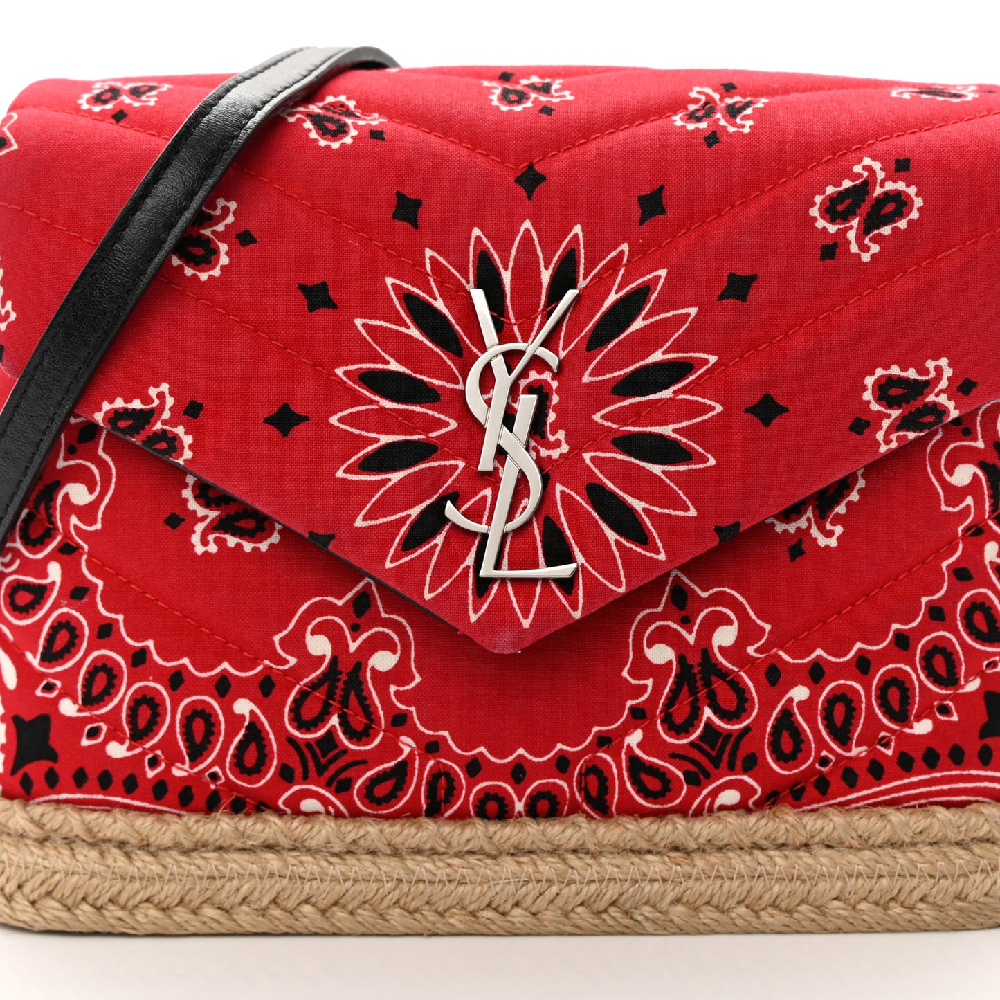 Cotton Bandana Y Quilted Monogram Toy Loulou Crossbody Bag Red
