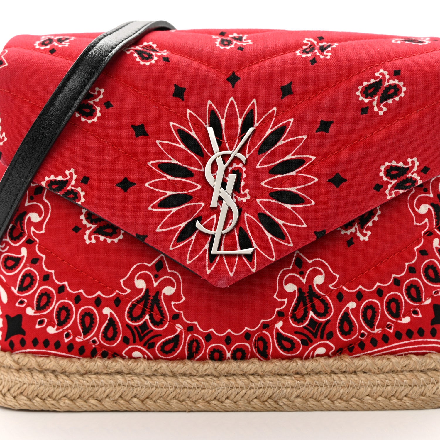 Saint Laurent Cotton Bandana Y Quilted Monogram Toy Loulou Crossbody Bag Red 8 of 16