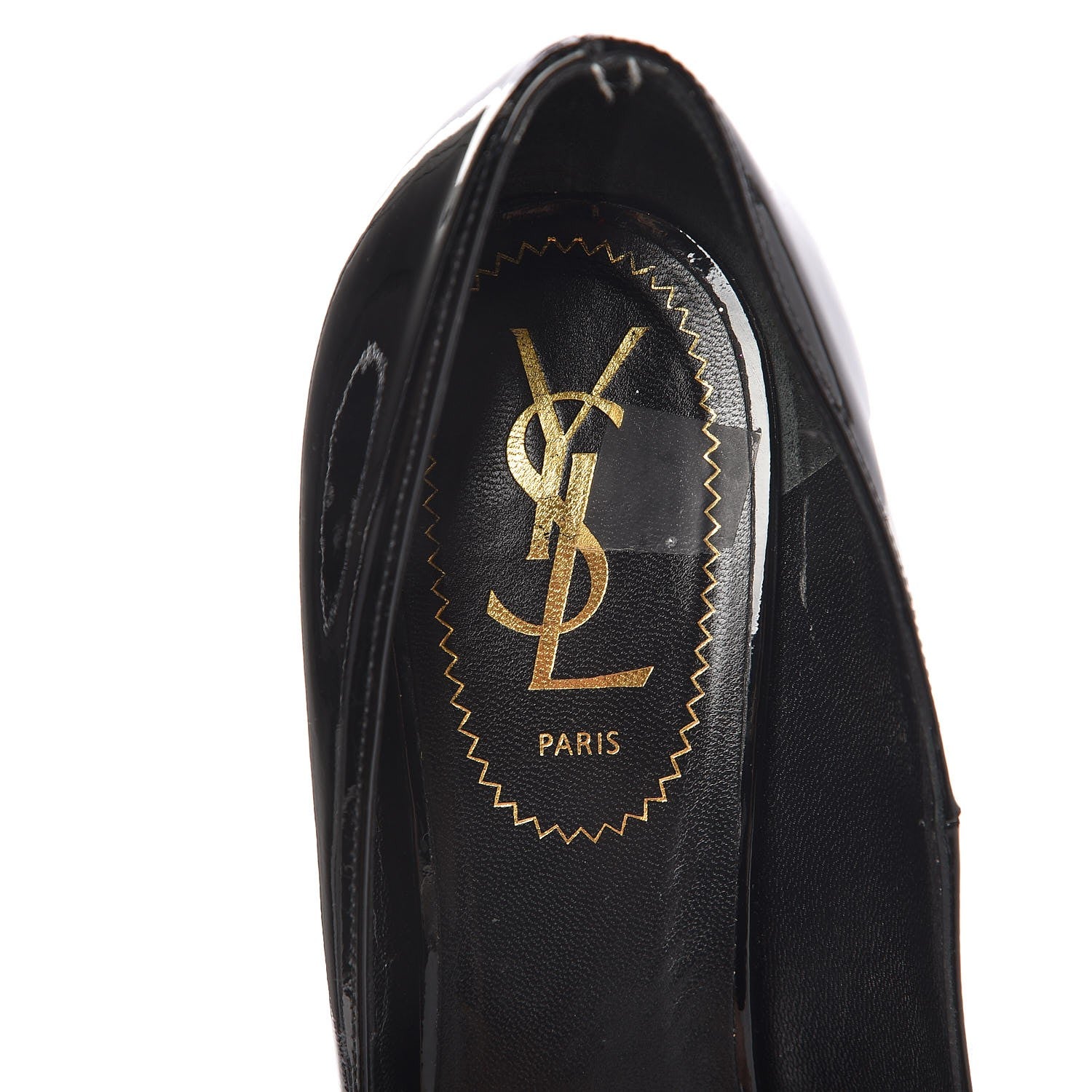 Saint Laurent Vitello Vernice Tribtoo 80 Platform Pumps 37.5 Black 8 of 14