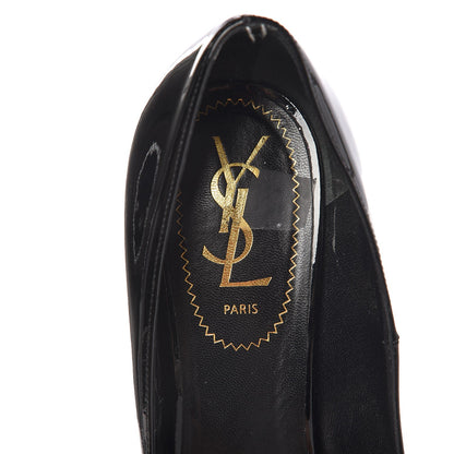 Saint Laurent Vitello Vernice Tribtoo 80 Platform Pumps 37.5 Black 8 of 14