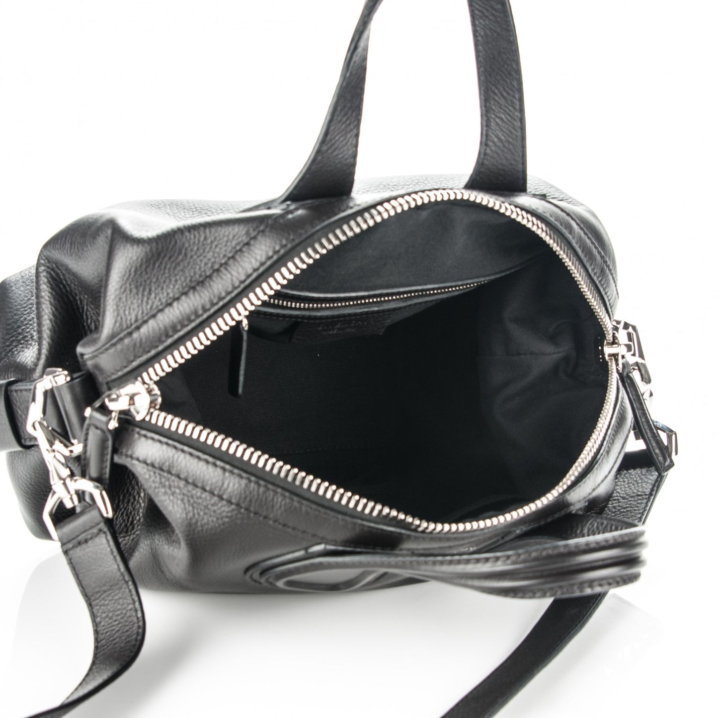 Pebbled Calfskin Small Nightingale Black