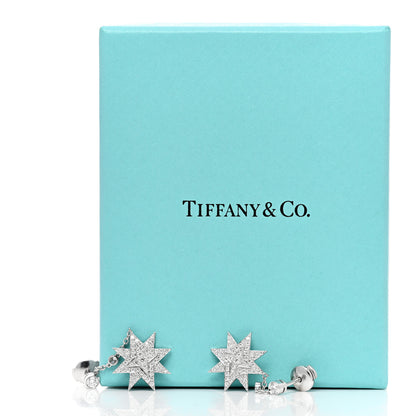 Tiffany Platinum Diamond Star Drop Earrings 5 of 5