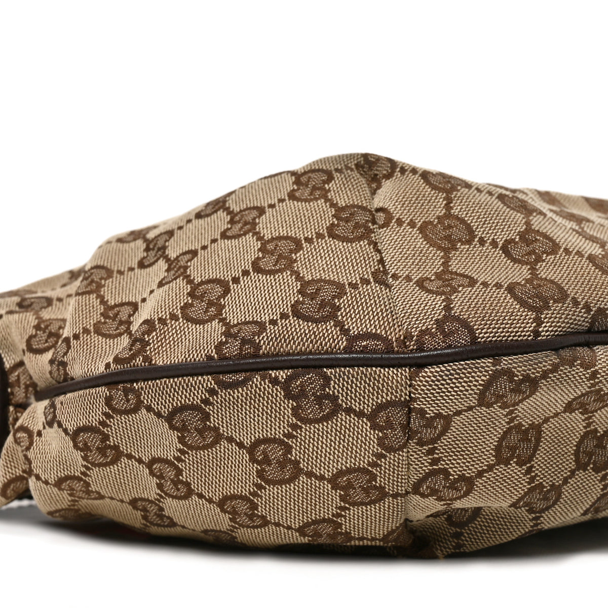 Gucci Monogram Web Medium Half Moon Hobo Dark Brown 9 of 10