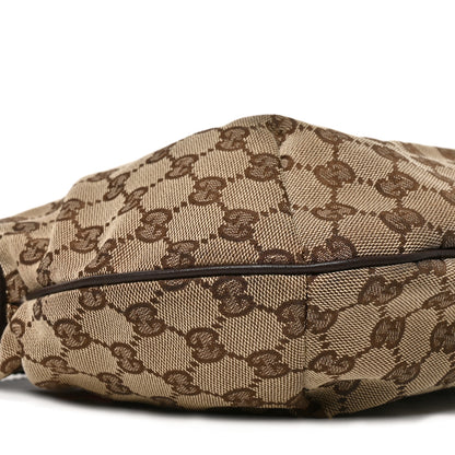 Gucci Monogram Web Medium Half Moon Hobo Dark Brown 9 of 10