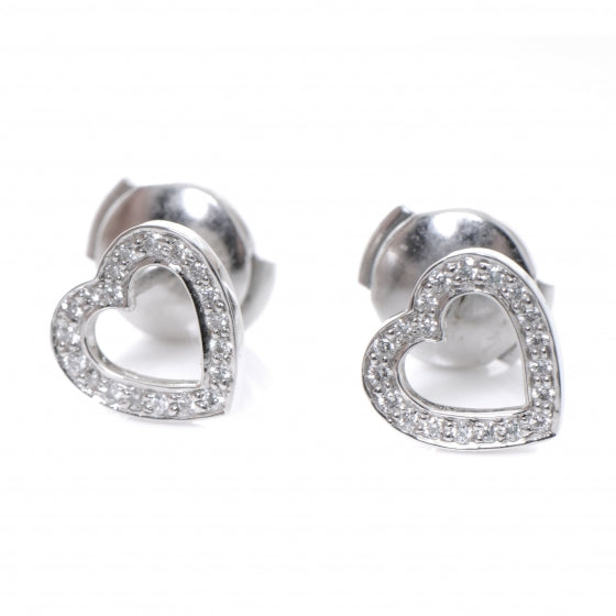 Tiffany Platinum Diamond Heart Earrings 1 of 4