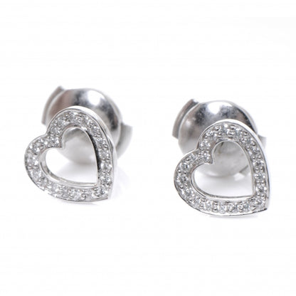 Tiffany Platinum Diamond Heart Earrings 1 of 4