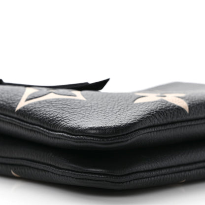 Louis Vuitton Empreinte Monogram Giant Double Zip Pochette Black Cream 8 of 10