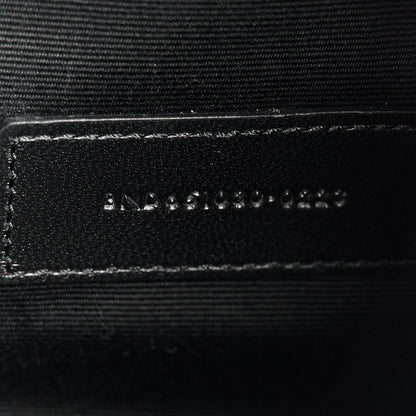 Saint Laurent Grain De Poudre Textured Mixed Matelasse Triquilt Monogram Clutch Black 7 of 10