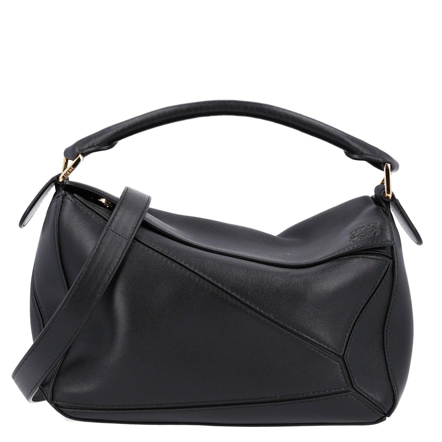 Nappa Lambskin Small Featherlight Puzzle Bag Black