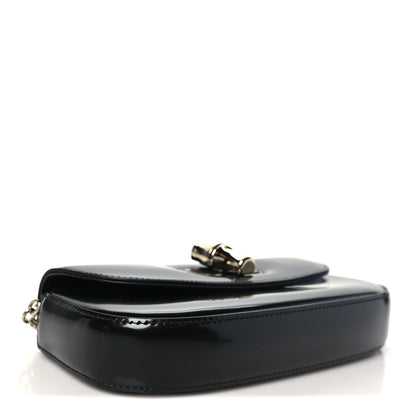 Gucci Shiny Calfskin Small Bamboo Night Bag Black 4 of 11