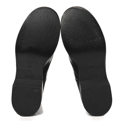 Louis Vuitton Calfskin Monogram Metropolis Flat Ranger Boots 39 Black 6 of 9