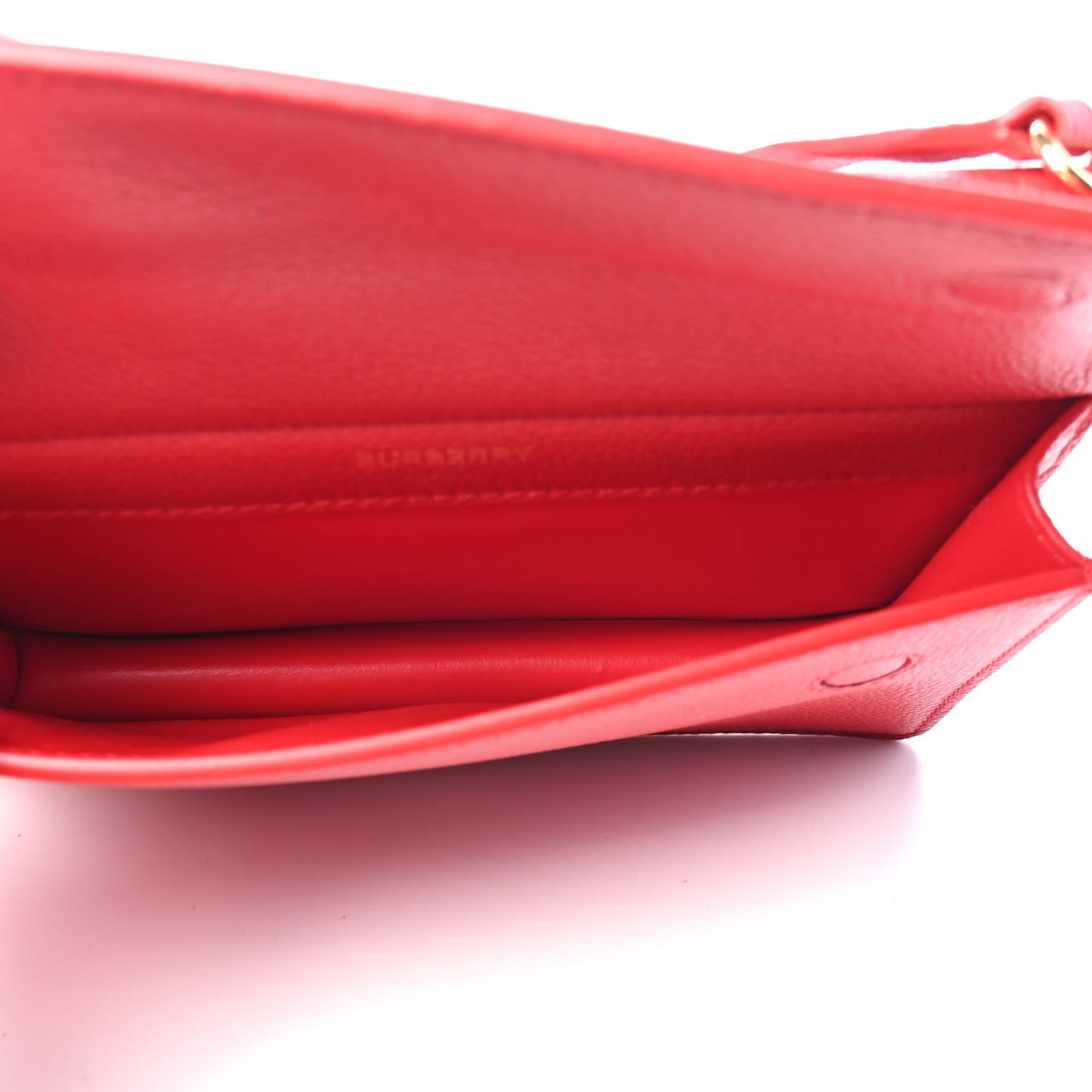 Grainy Calfskin Mini Title Bag with Pocket Detail Red