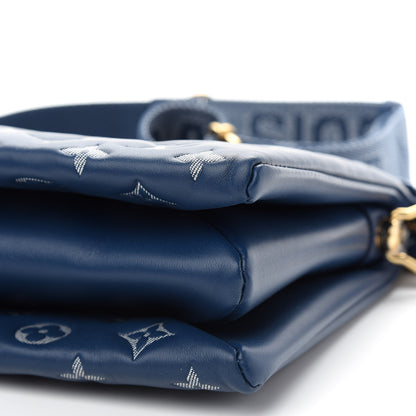 Louis Vuitton Lambskin Embossed Monogram Coussin PM Denim Blue 8 of 8