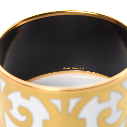 Hermes Enamel Printed Extra Wide Balcons du Guadalquivir Bracelet 70 Gold 3 of 6