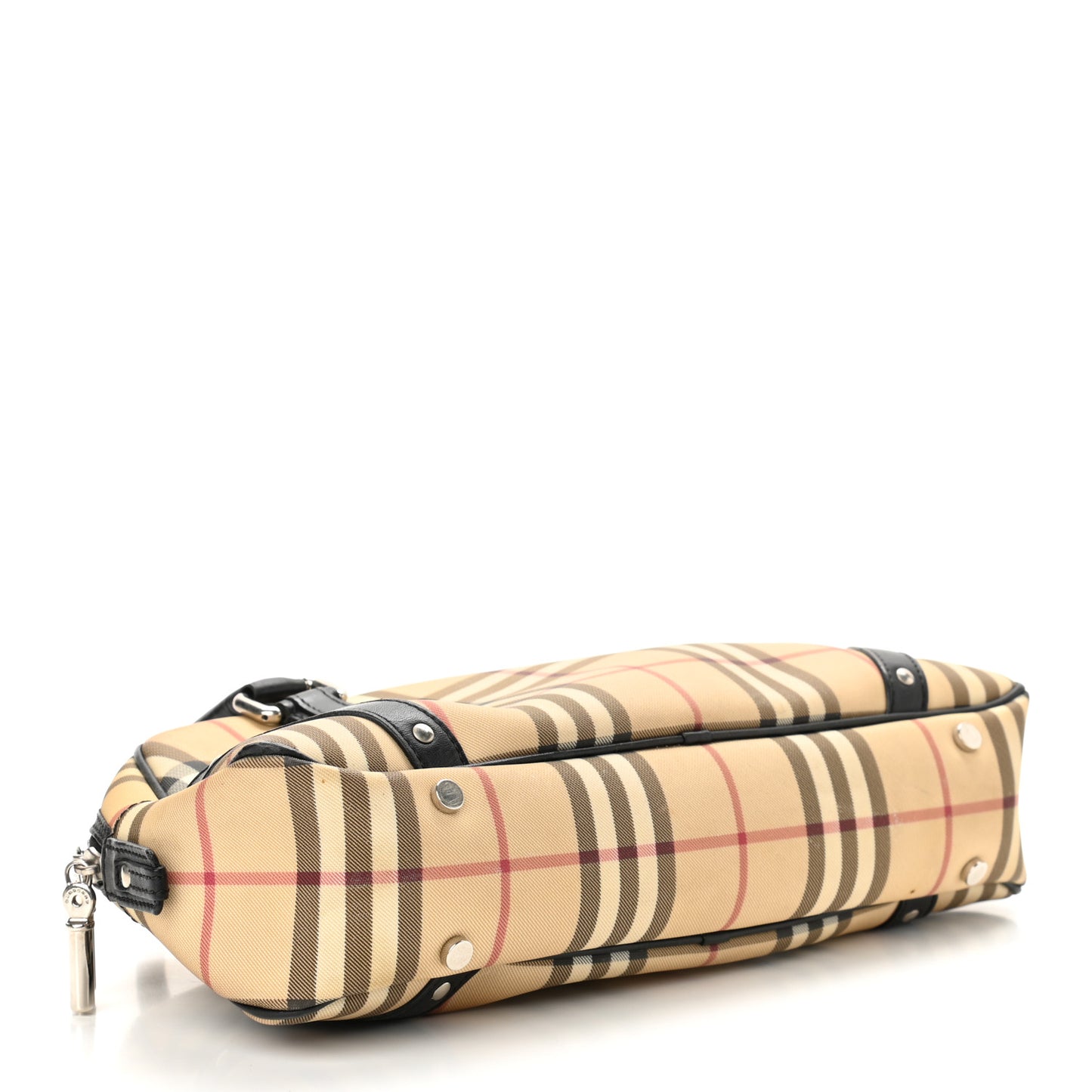 House Check Studded Satchel Black