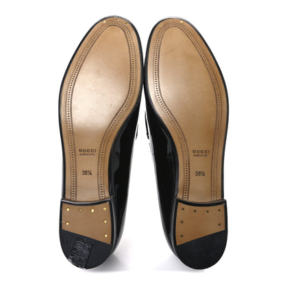 Gucci Patent Womens Jordaan Loafers 38.5 Black 7 of 11