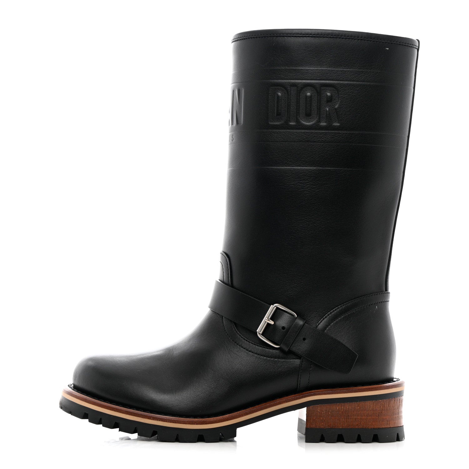 Christian Dior Calfskin Embossed Dior Quest 35mm Biker Boots 35 Black 1 of 16