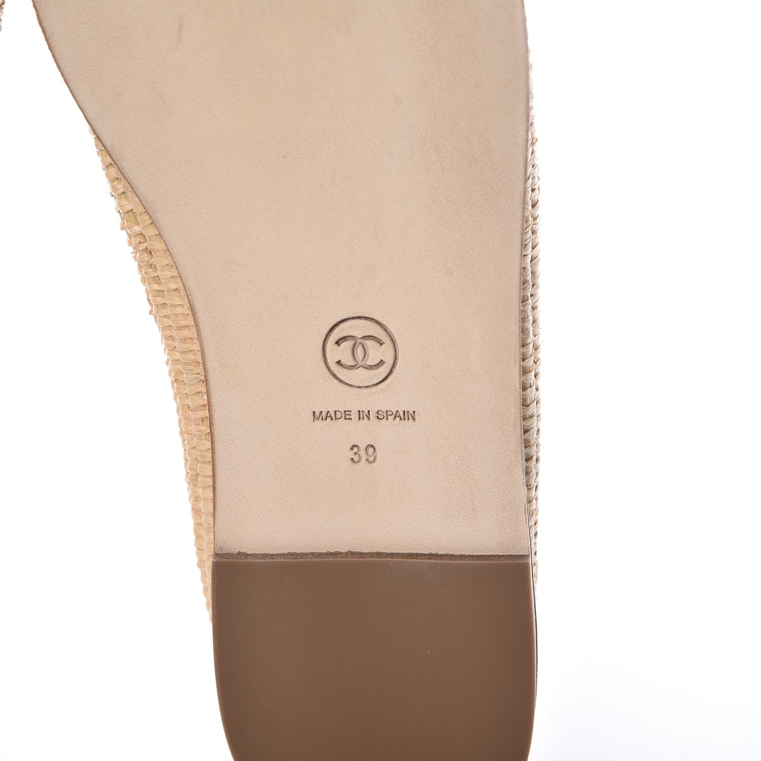 Chanel Lambskin Grosgrain CC Espadrilles 39 Beige Black 6 of 9