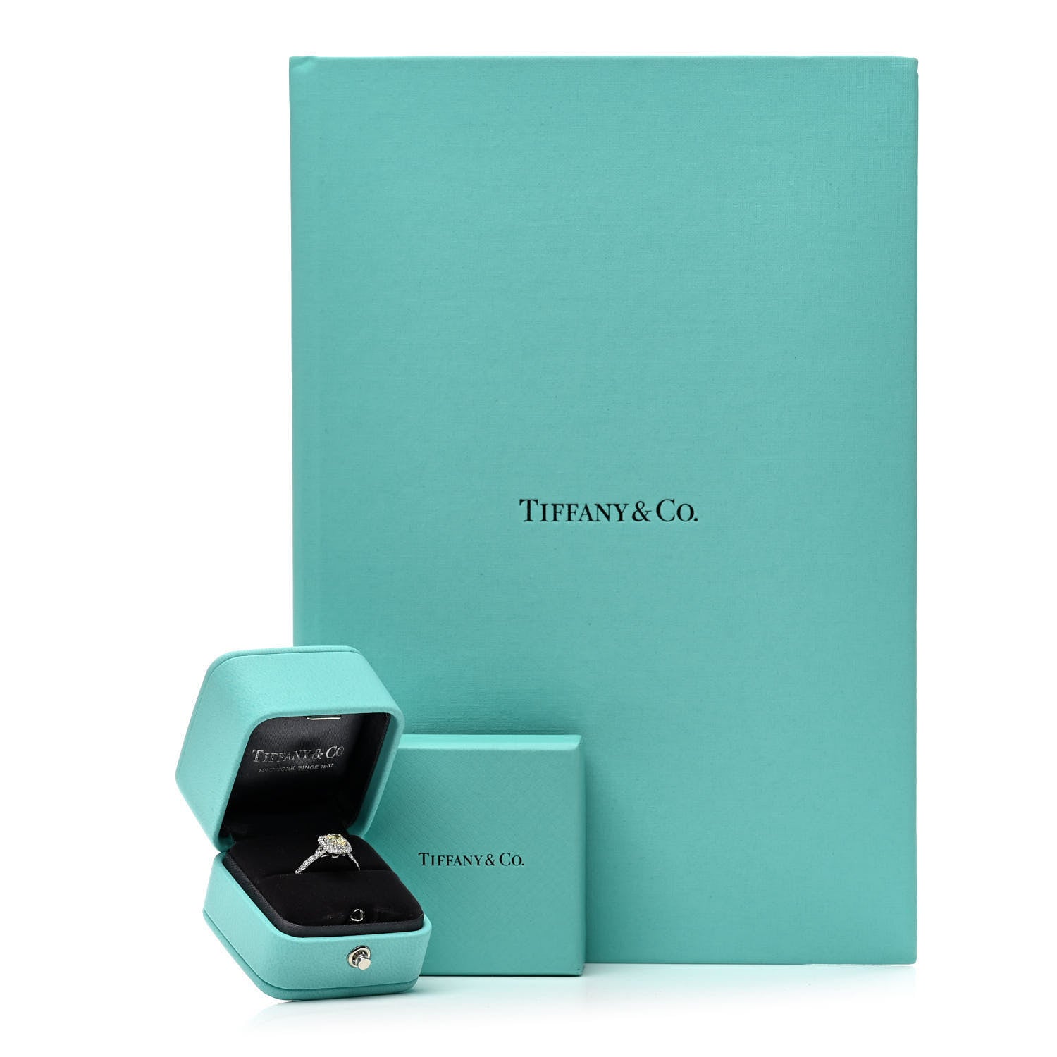Tiffany Platinum 18K Yellow Gold Fancy Yellow Diamond 1.14ct Soleste Engagement Ring 52 6 2 of 7