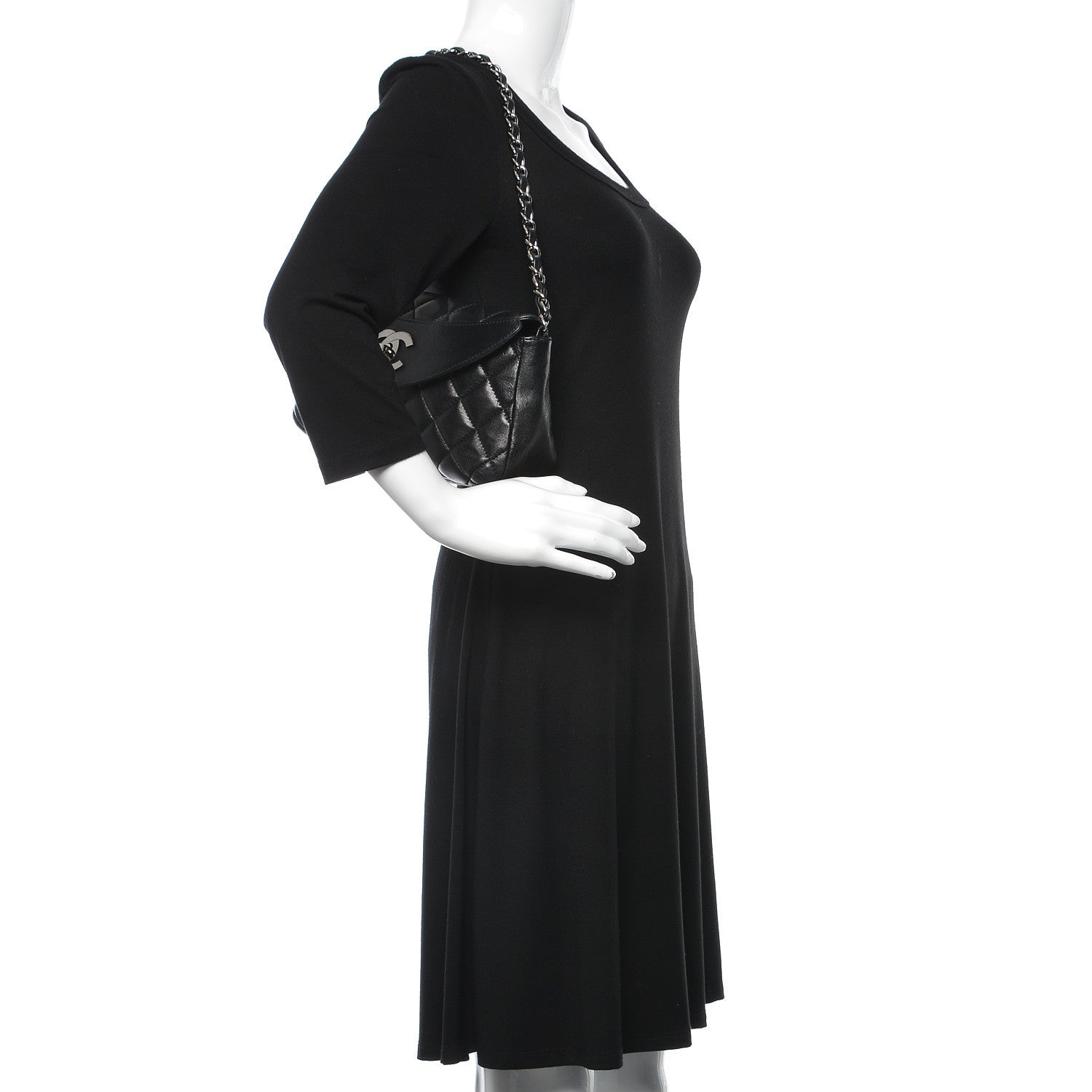 Chanel Lambskin Quilted CC Turnlock Flap Shoulder Bag Black 2 of 9