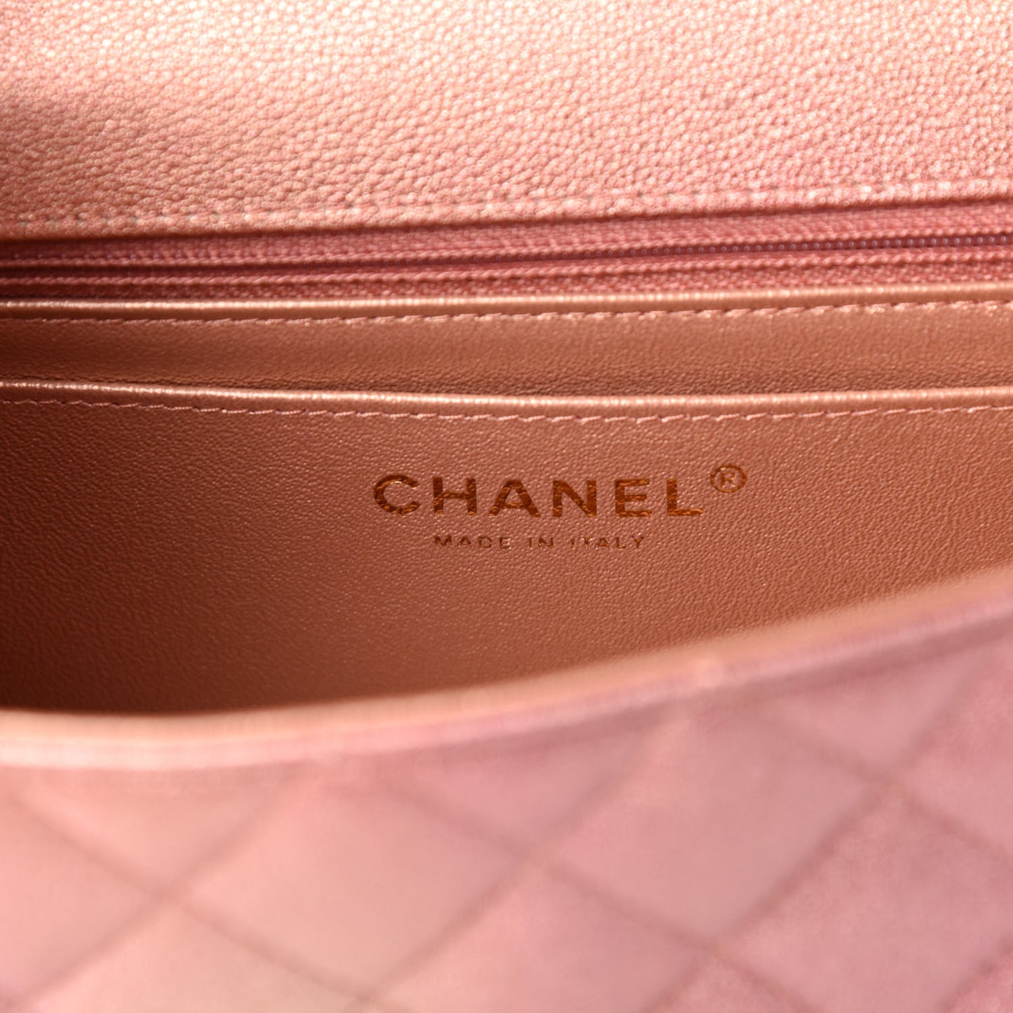 Metallic Lambskin Quilted Ombre Mini Rectangular Flap Pink
